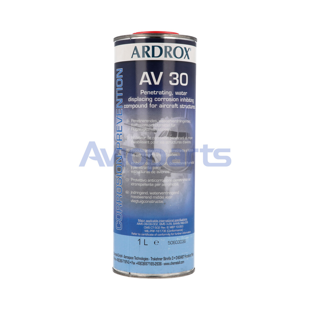 ARDROX AV 30 ,CORROSION INHIBITING COMPOUND, CAN 1 LT // MIL-PRF-16173E CL 1, Gº1 & 4